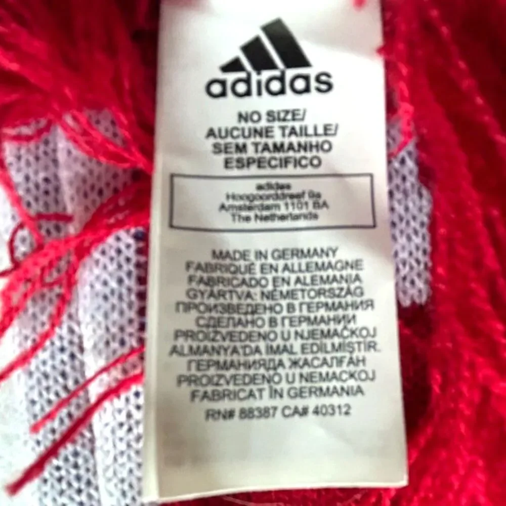 adidas FC Bayern Munchen Winter Scarf New MLS Soccer Adult OS Red Munich Germany